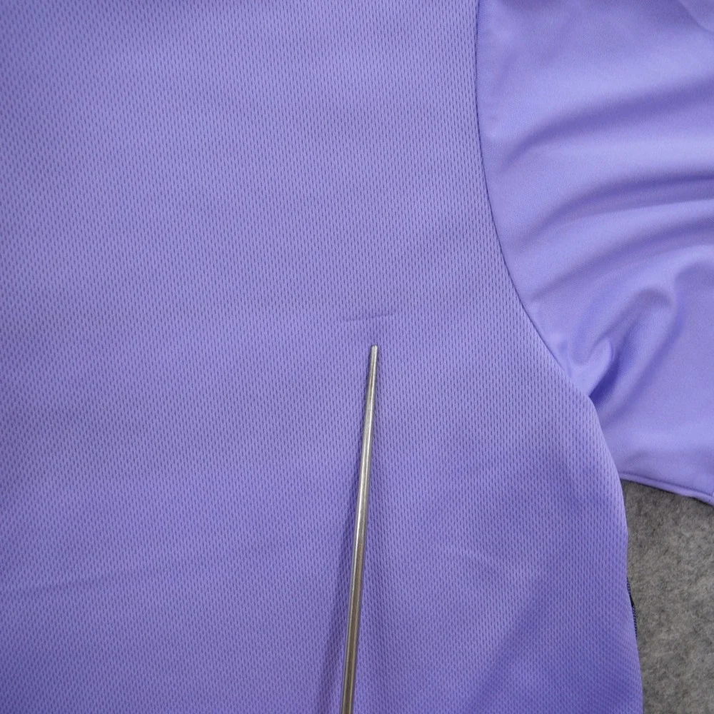 Adidas Golf Shirt Mens Large Purple Striped Climacool Short Sleeve Polo